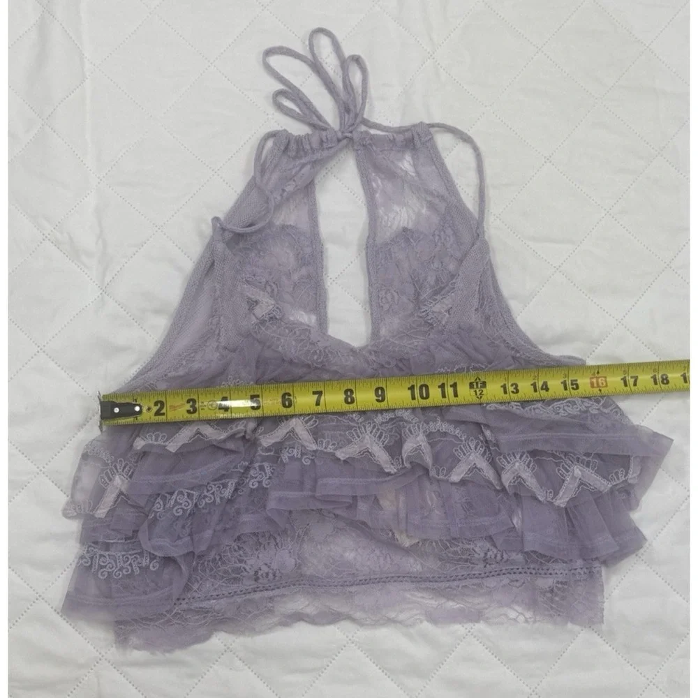 NWT Free People In The Clouds Lace Ruffles Lace Fairy Tank Top XS